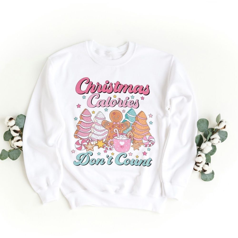 White Christmas Calories Don't Count Sweater